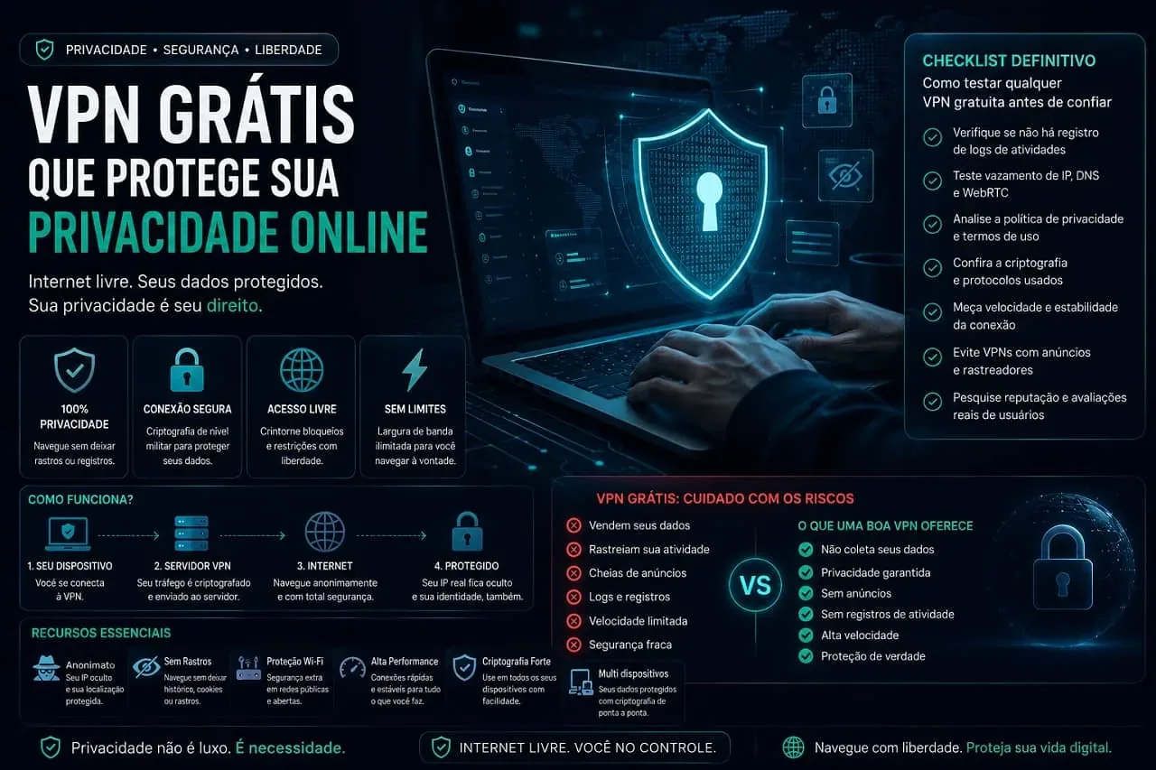 VPN Grátis Que Protege Sua Privacidade Online